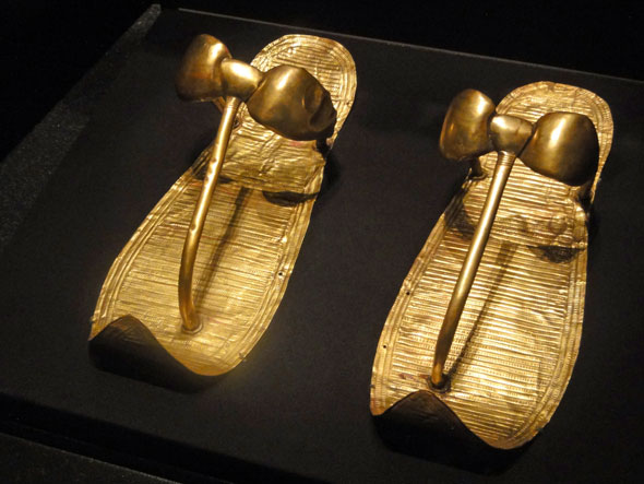 Gold slippers shod King Tut’s mummy.