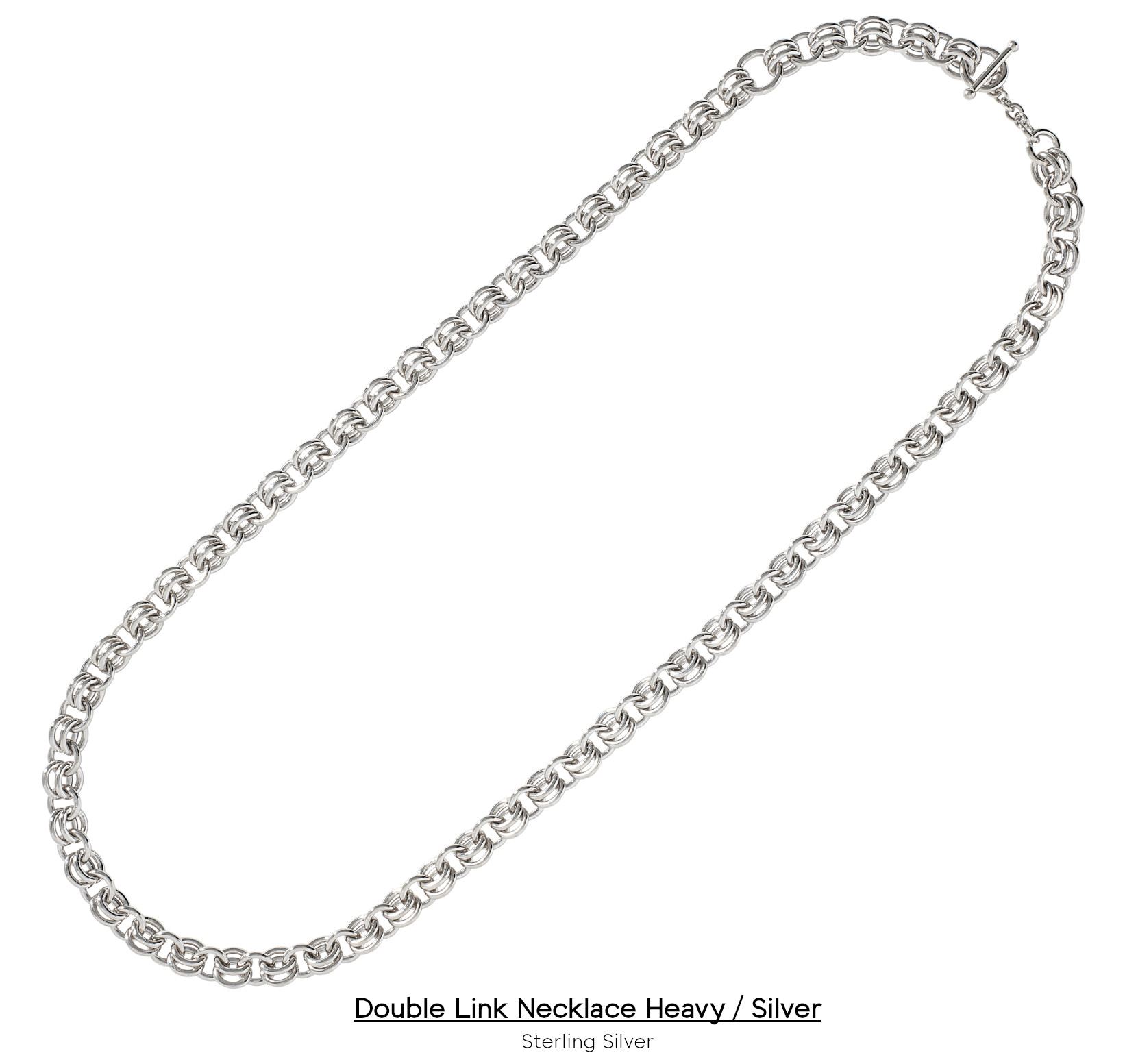 Double Link Necklace Heavy / Silver