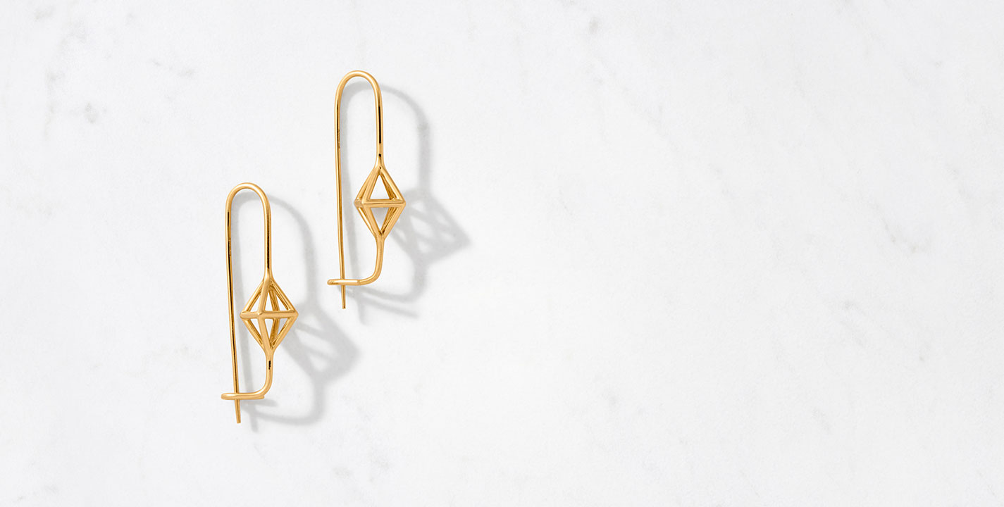 Cage Hook Earring Polished