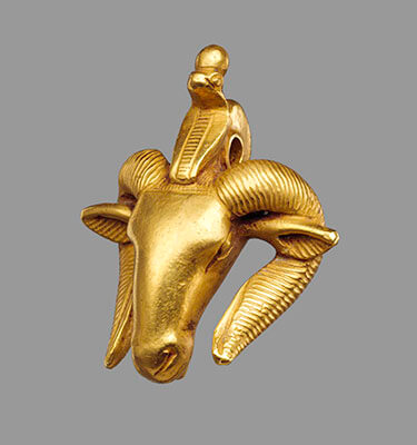 Egyptian Ram’s head amulet, c. 712 – 664 BCE.