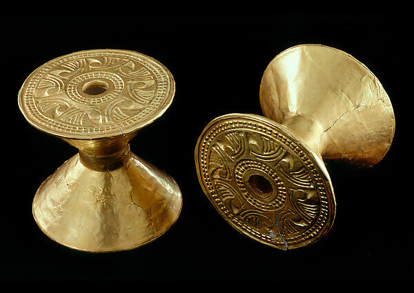 Pair of Biconical Ear Ornaments, Columbia, 100 B.C. – 800 A.D.
